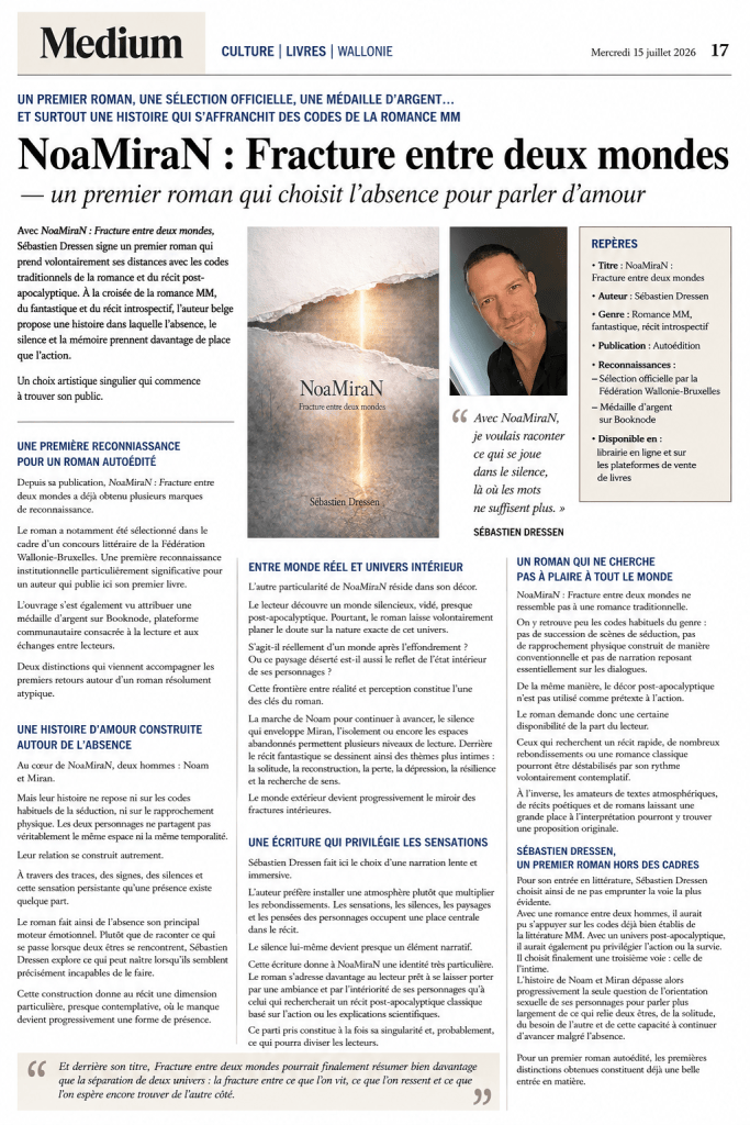 Article Medium consacré à NoaMiraN : Fracture entre deux mondes de Sébastien Dressen
